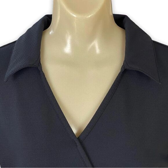 Nike Golf Sphere Dry Mock Wrap Pattern Waistband V-Neck Short Sleeve Polo - Picture 9 of 16